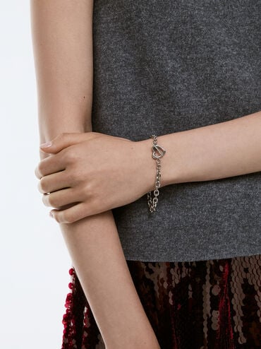 Gelang Heart Annalise, Silver, hi-res