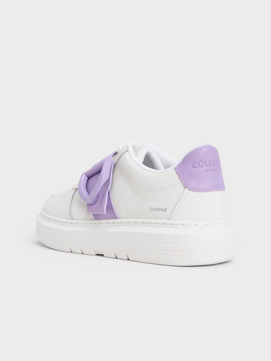 Gabine Leather Low-Top Sneakers, Lilac, hi-res