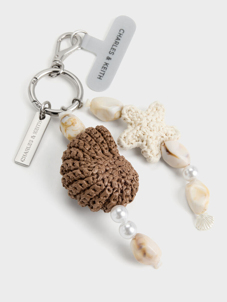 Charm Beaded Seashell-Starfish Crochet, Multi, hi-res