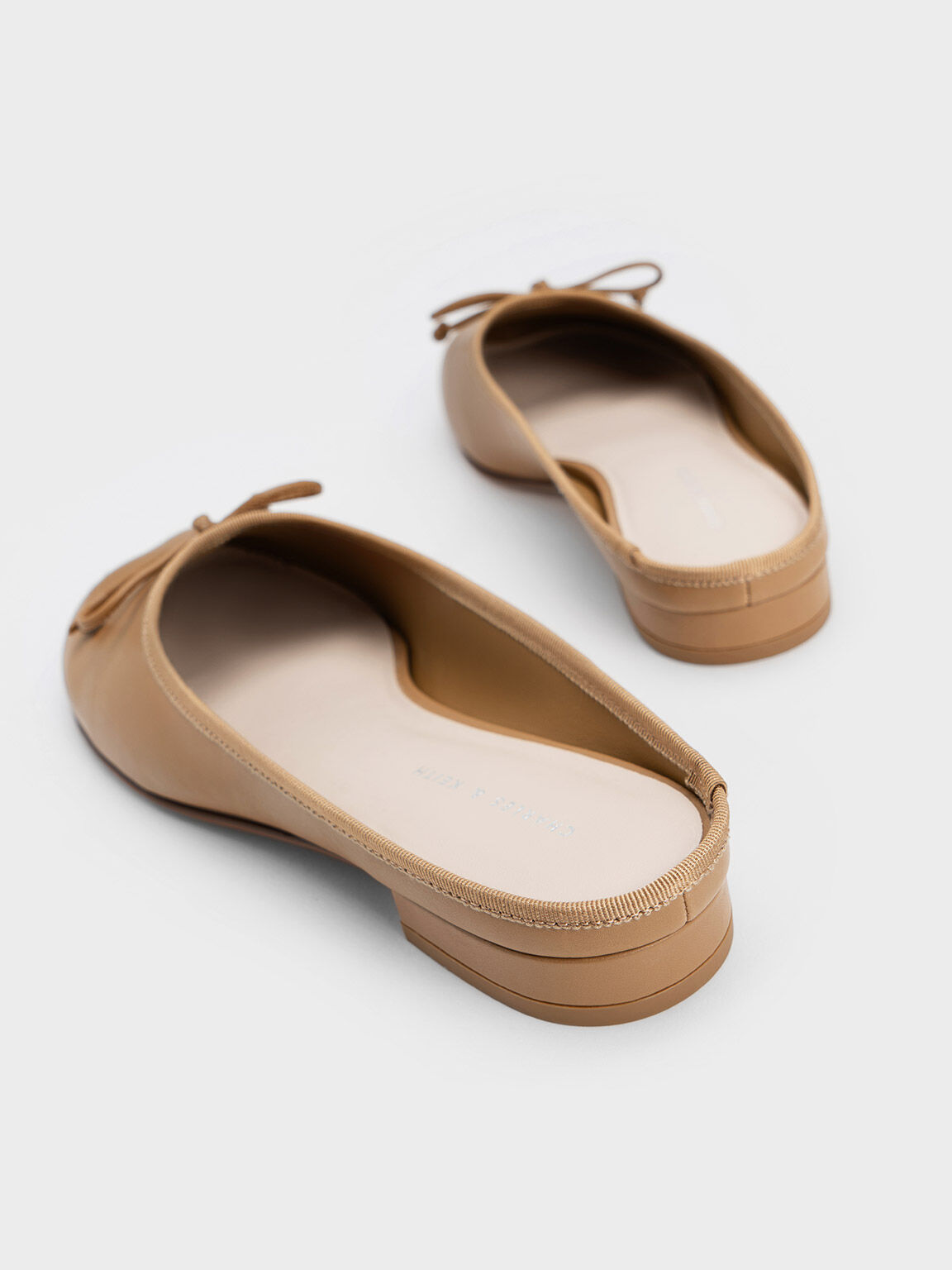 Camel Bow Slip On Flats CHARLES KEITH ID