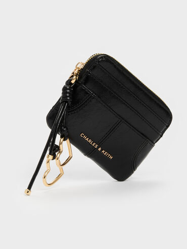 Dompet Card Holder Top-Zip Ciara, Black, hi-res