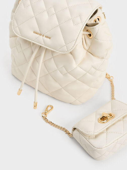 Backpack Quilted Aubrielle, Cream, hi-res