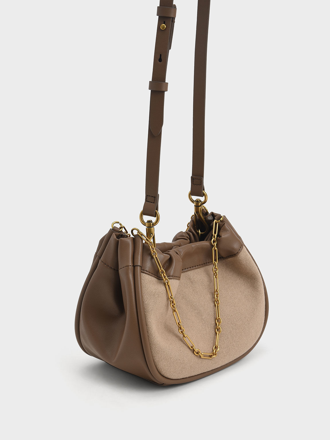 Tas Slouchy Solange Double Chain Handle, Brown, hi-res