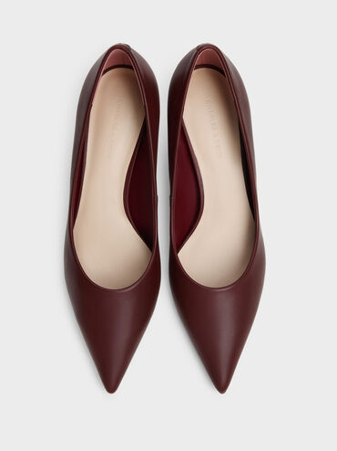 Kerra Pointed Mid Heels, Burgundy, hi-res