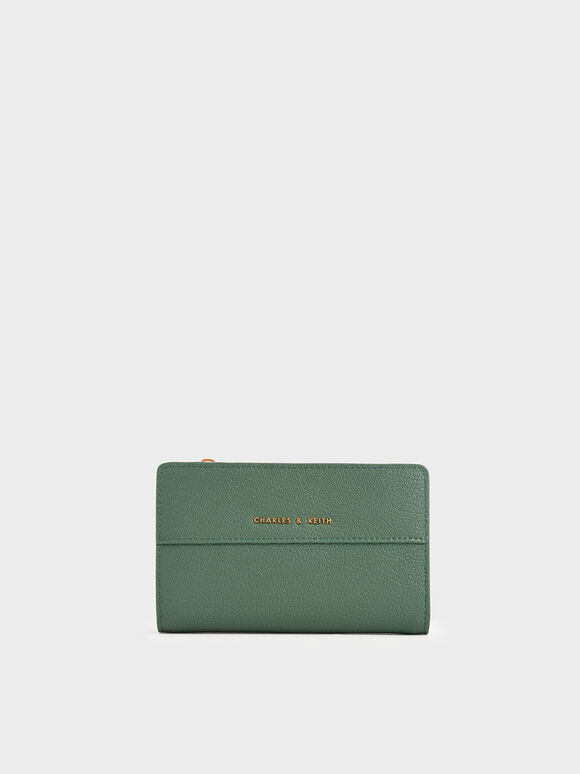 Snap-Button Mini Wallet, Green, hi-res