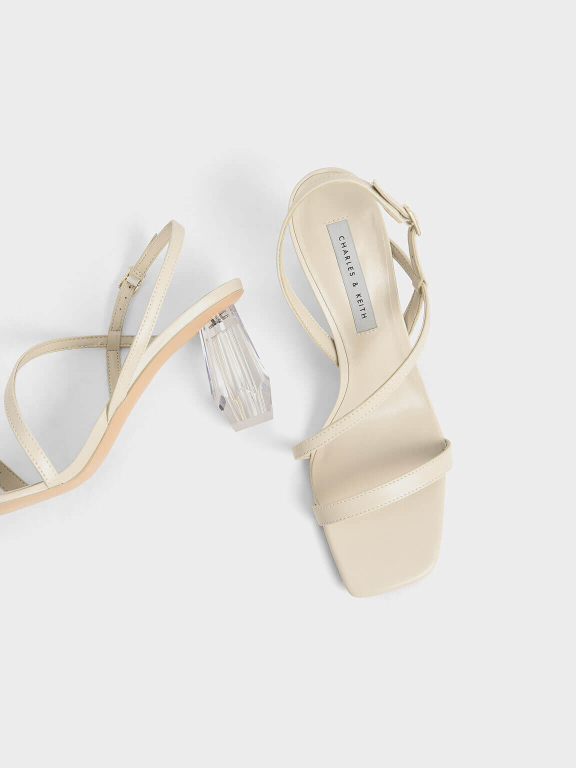 Sculptural Heel Sandals - CHARLES 