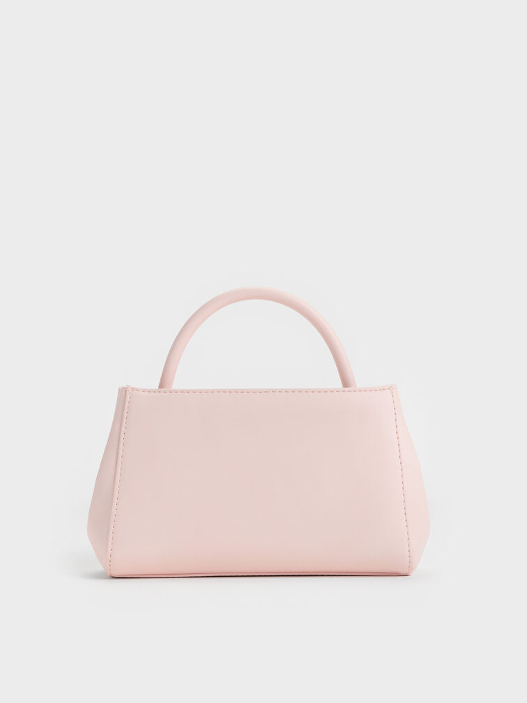 Tas Top Handle Panelled Bow Hazel, Soft Pink, hi-res