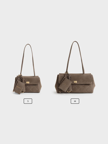 Tas Tote Quilted Apfra, Stone Grey, hi-res