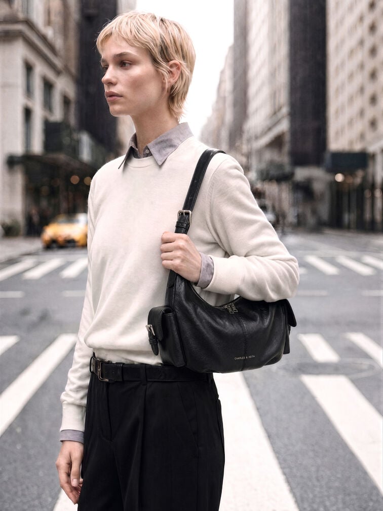 Tas Hobo Side-Pocket Bessie, Noir, hi-res