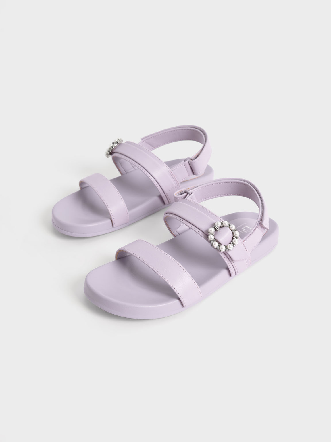Sandal Girls' Bead-Embellished Back-Strap, Lilac, hi-res