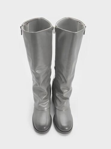 Septau Boots Louise Knee-High Burnished, Light Grey, hi-res