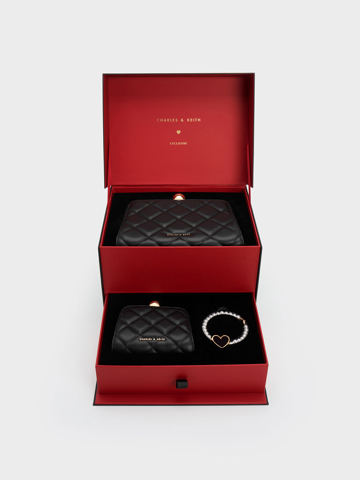Gift Set: Mini Quilted Chain Bag, Black, hi-res