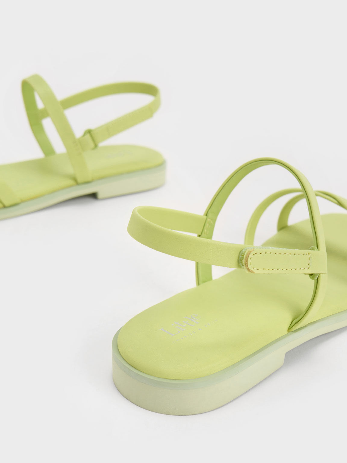 Girls' Crossover Backstrap Sandals, Lime, hi-res