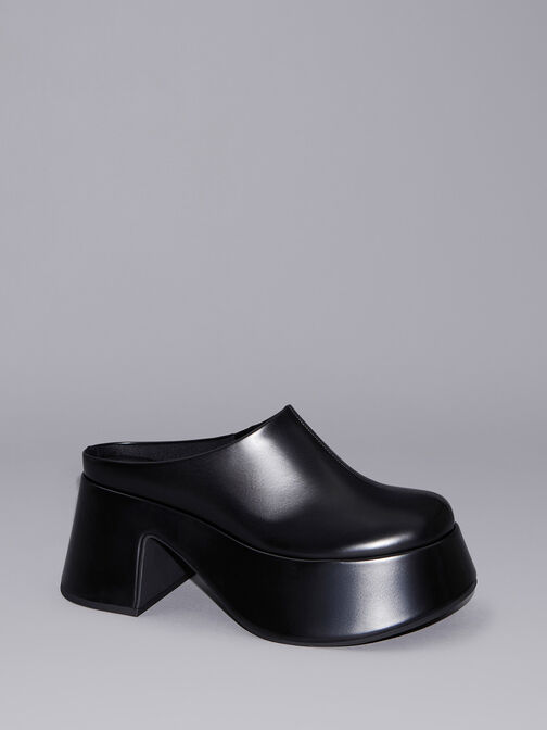 Sepatu Platform Mules Rubina, Black Box, hi-res