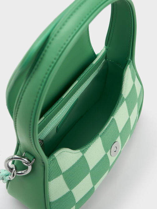 Shiloh Checkerboard Top Handle Bag, Green, hi-res