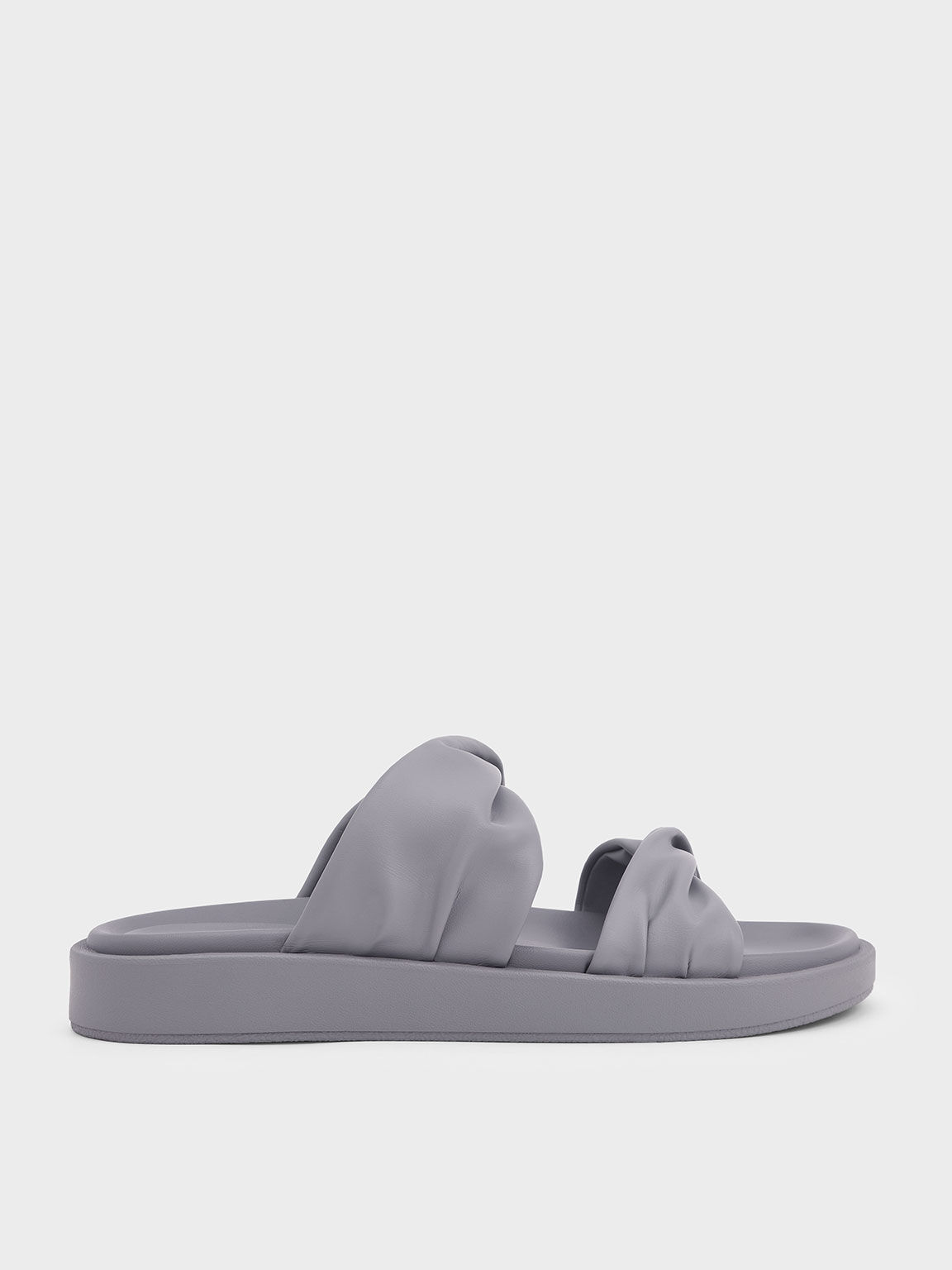 Sandal Slide Twist Strap Padded, Grey, hi-res