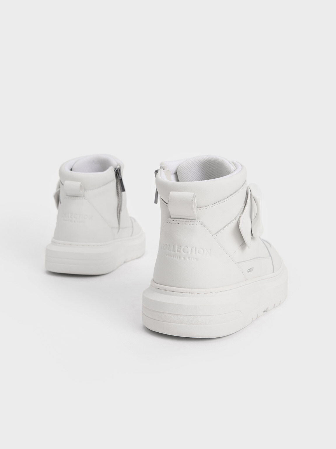 Sepatu Sneakers Leather Low-Top Gabine, White, hi-res