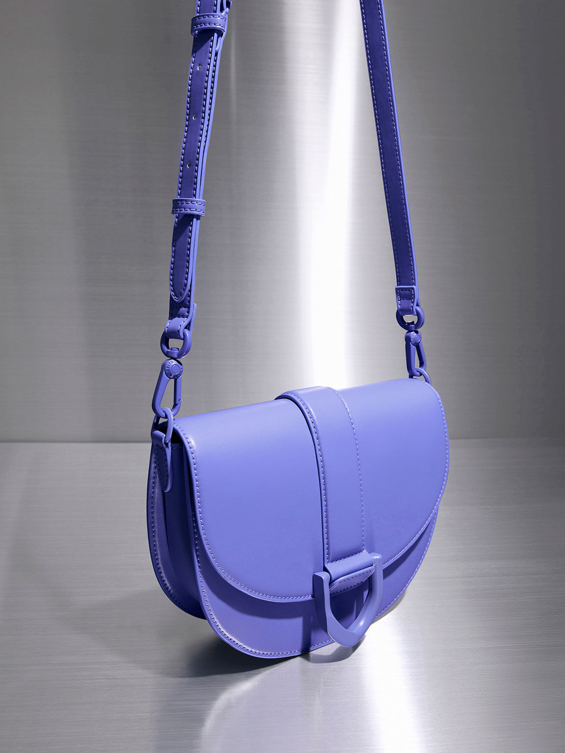 Purple Gabine Saddle Bag - CHARLES & KEITH ID