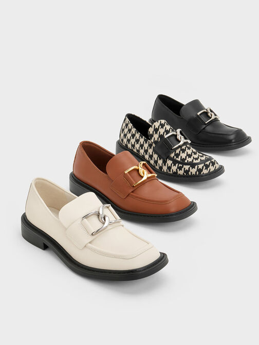 Sepatu Loafers Gabine Leather, Black, hi-res