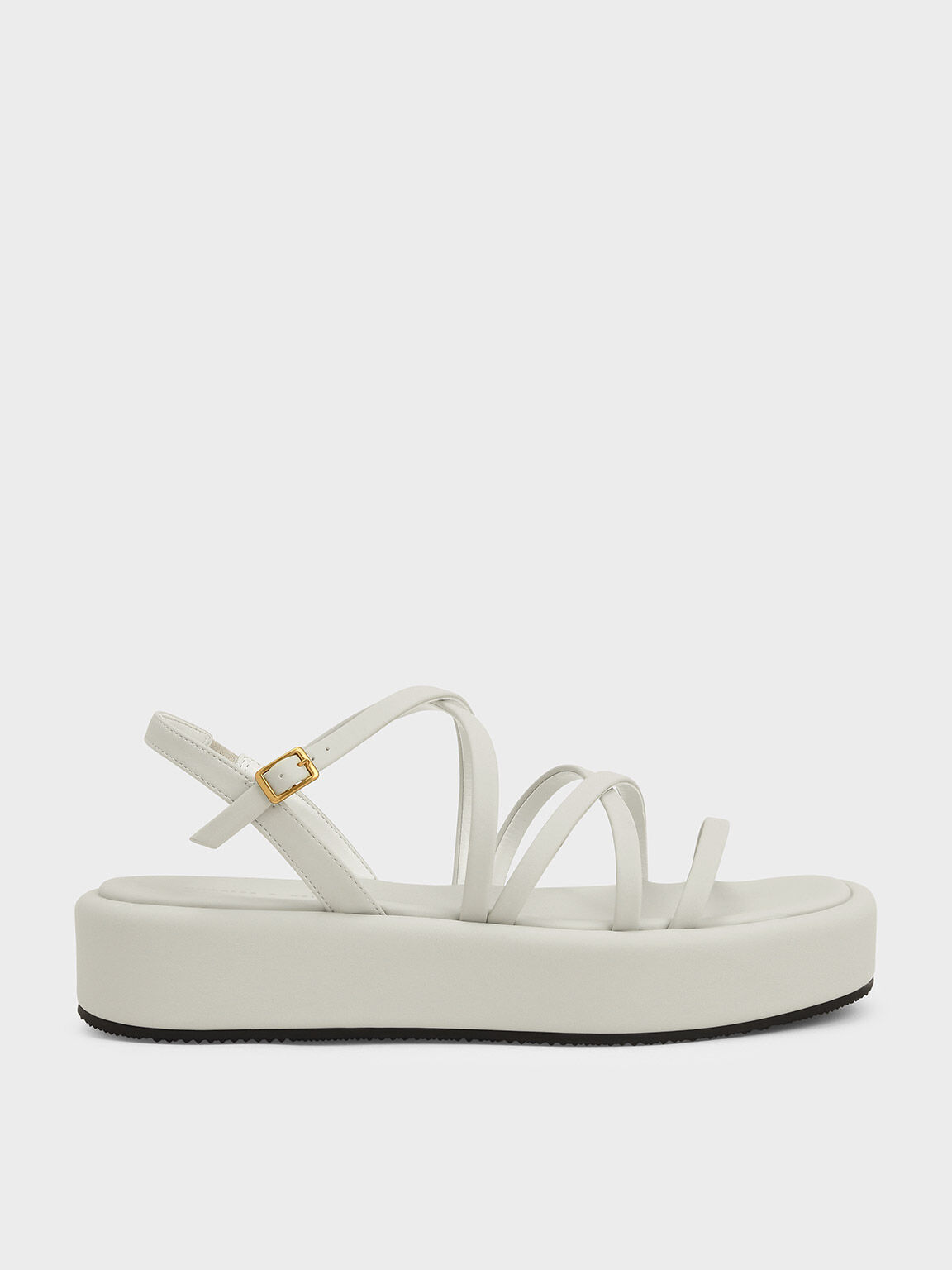 White Sandal Flatform Strappy Padded 