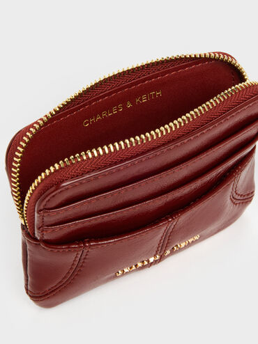 Dompet Card Holder Top-Zip Ciara, Burgundy, hi-res