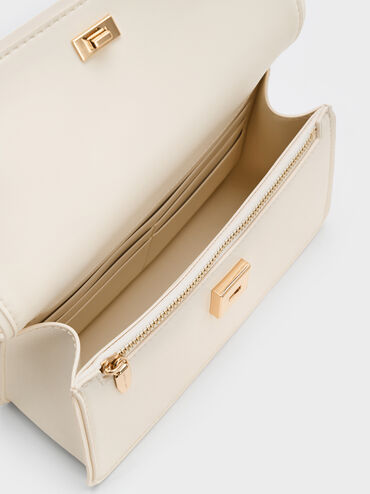 Tas Top Handle Belted Arlet, Cream, hi-res