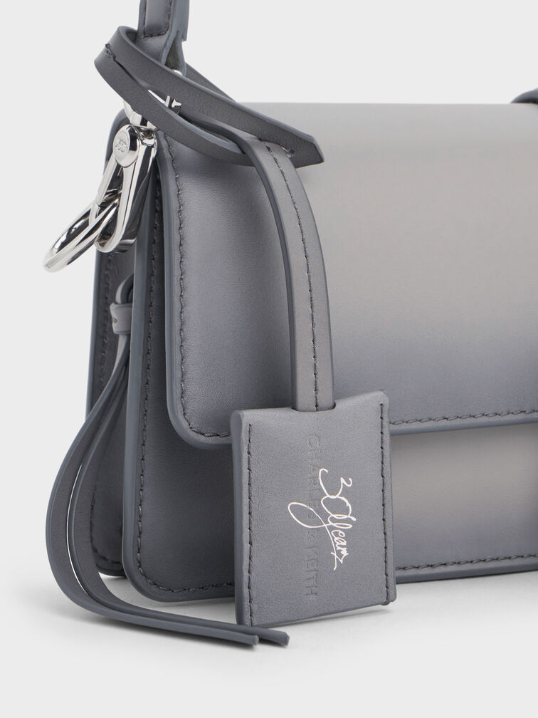 Tas Bahu Gabine Burnished Leather, Grey, hi-res