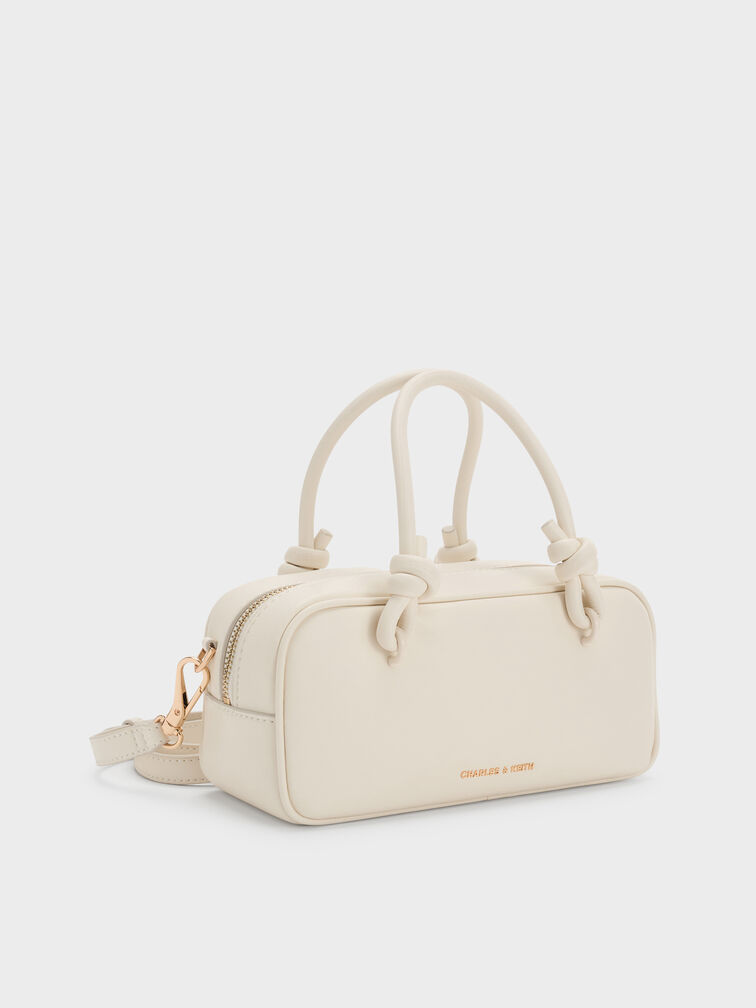 Sammie Knotted-Handle Elongated Bag, Cream, hi-res