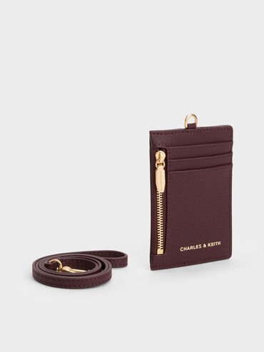 Dompet Card Holder Side-Zip Twilia, Wineberry Red, hi-res