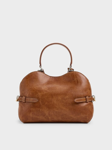 Tas Tote Side-Belt Chain Delfina, Distressed Tan, hi-res