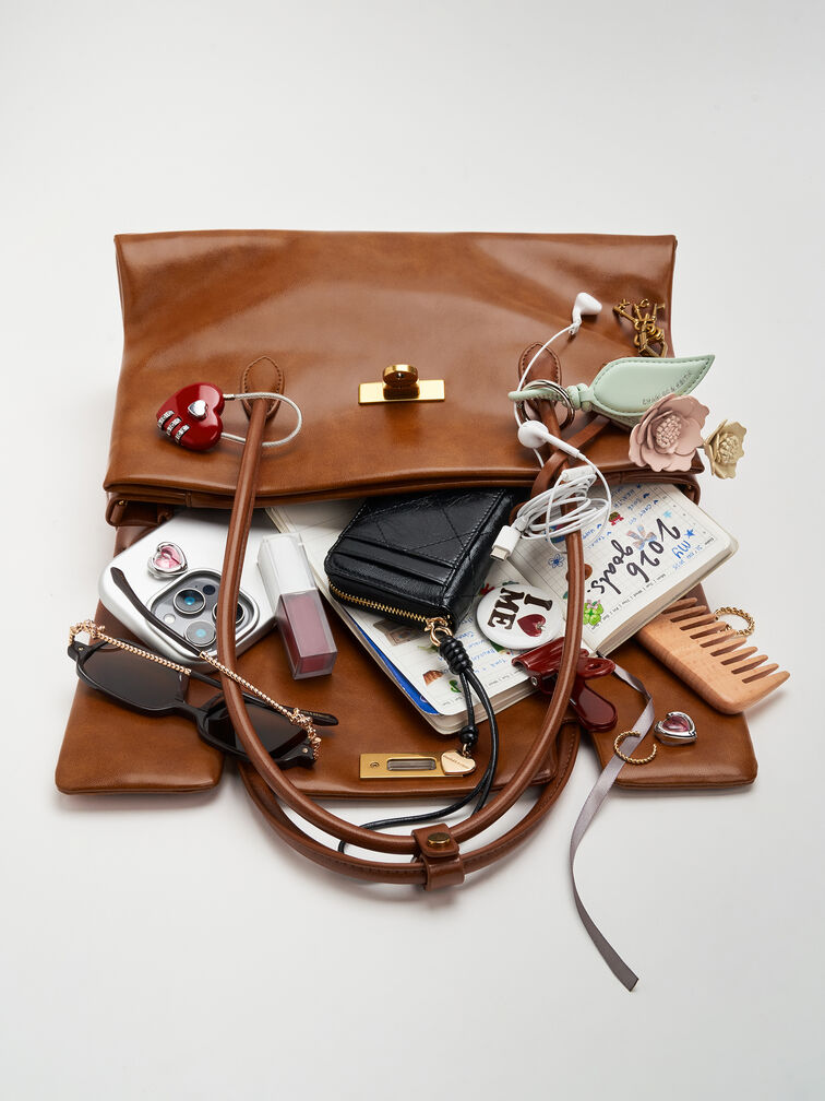 Kerry Trapeze Tote Bag, Distressed Tan, hi-res