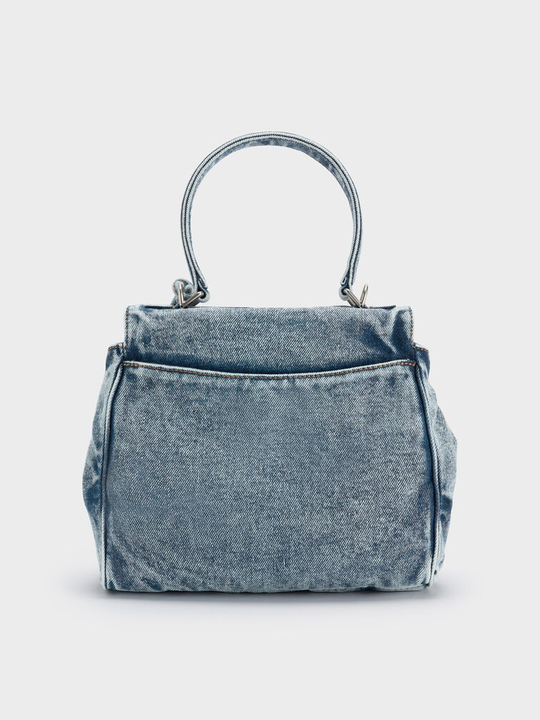 Tas Top Handle Jeans Arita Denim, Denim Blue, hi-res