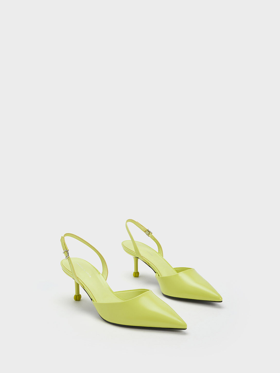 Sepatu Pumps Slingback Sculptural Heel, Lime, hi-res