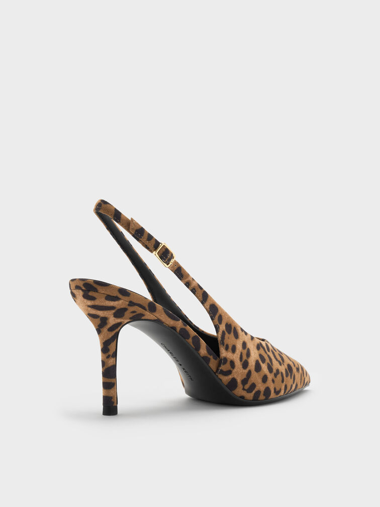Sepatu Pumps Slingback Leopard-Print Emelia, Animal Print Natural, hi-res