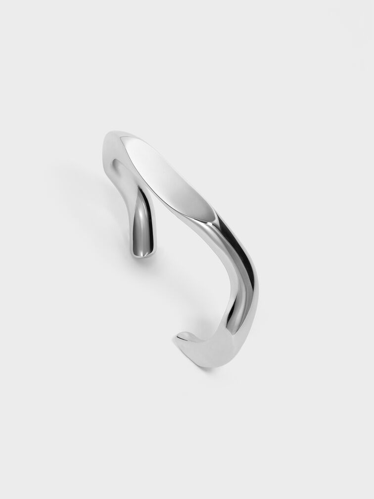 Gelang Gabine Cuff Sculptural, Silver, hi-res