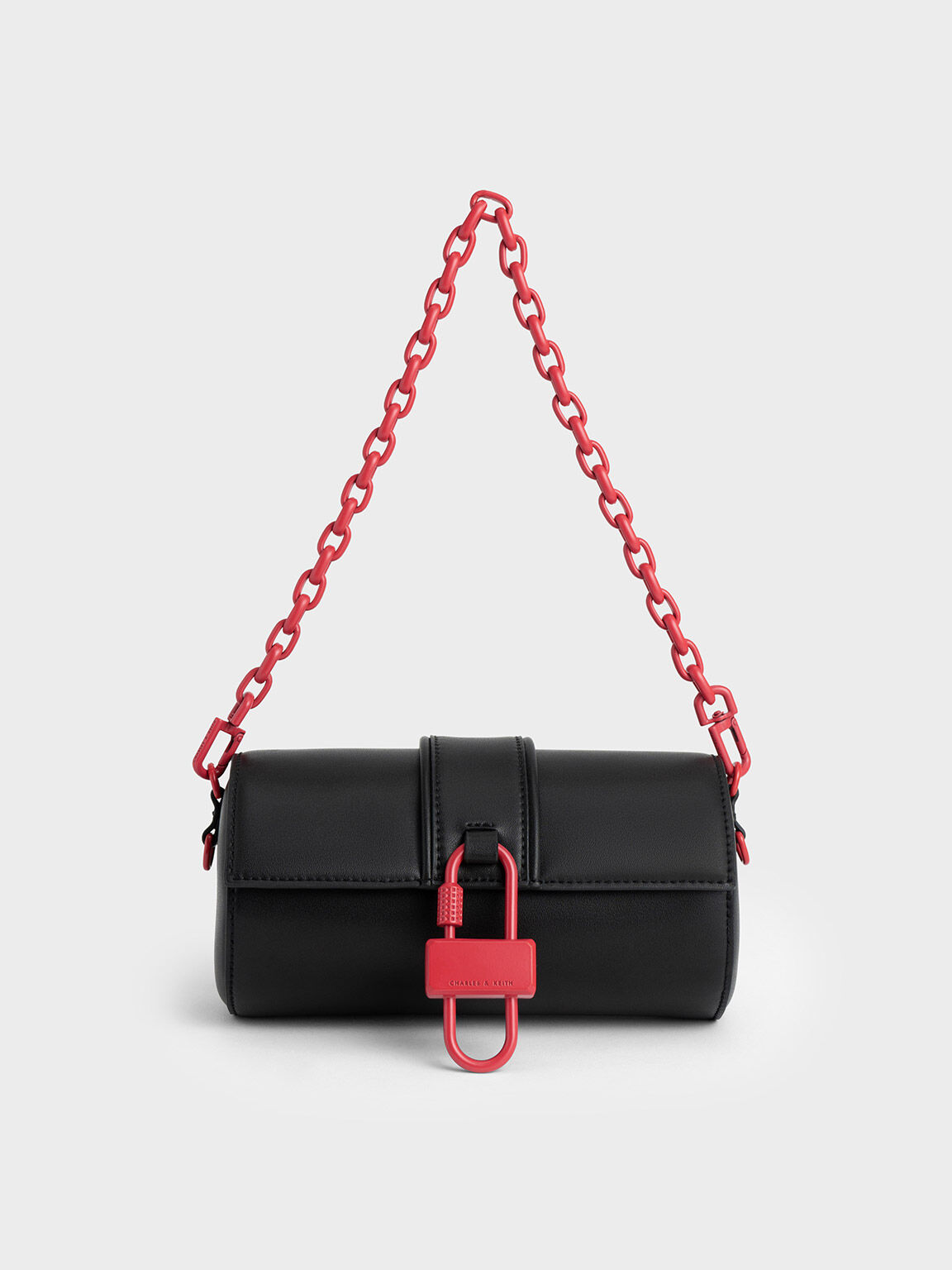 Balta Chain-Link Belted Bag, Black, hi-res