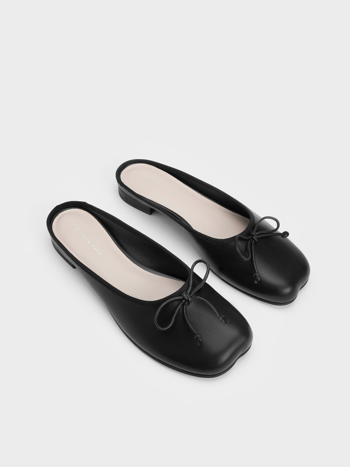 Black Bow Slip On Flats CHARLES KEITH ID