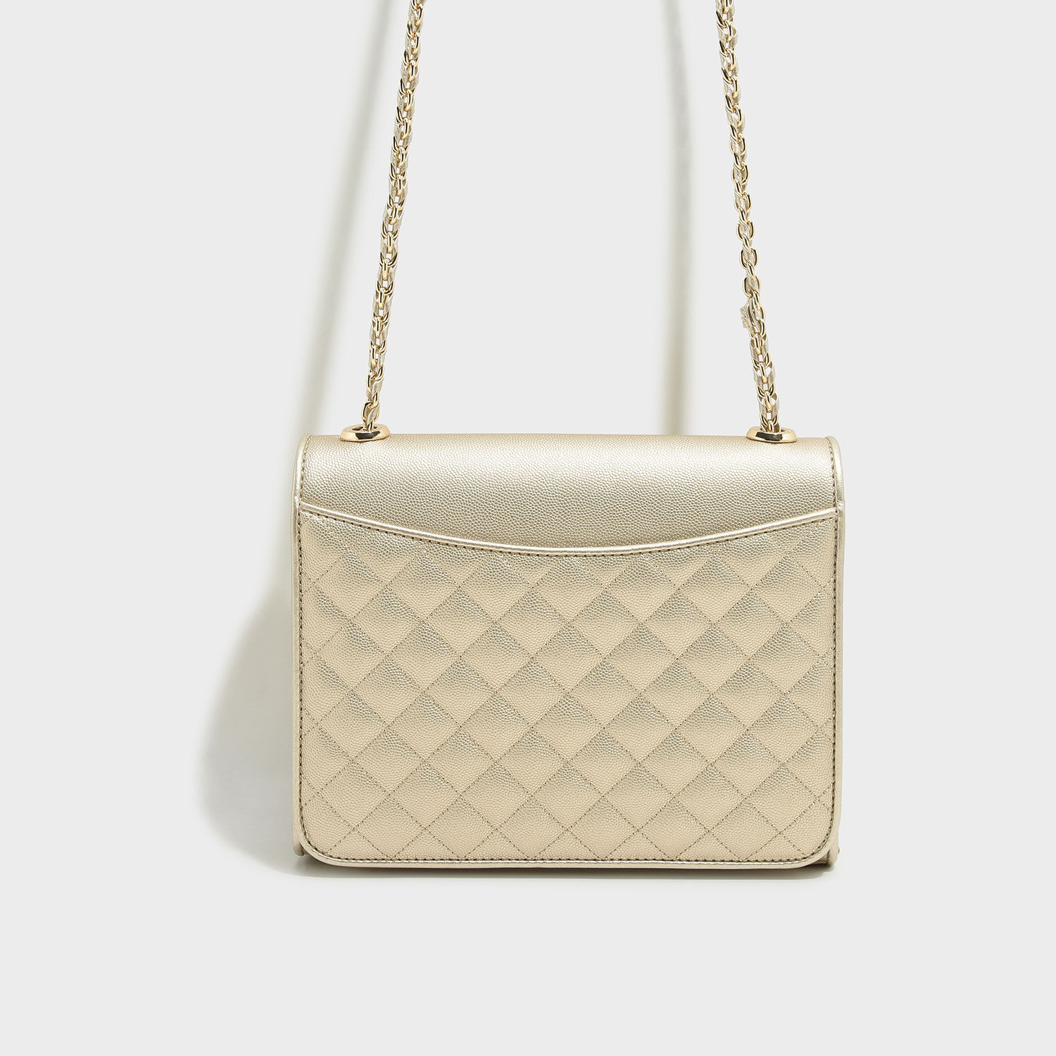 Gold Quilted Sling Bag - CHARLES \u0026 KEITH ID