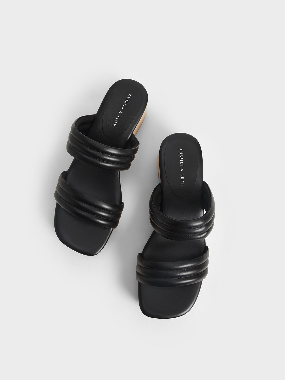 Tubular Platform Sandals, Black, hi-res