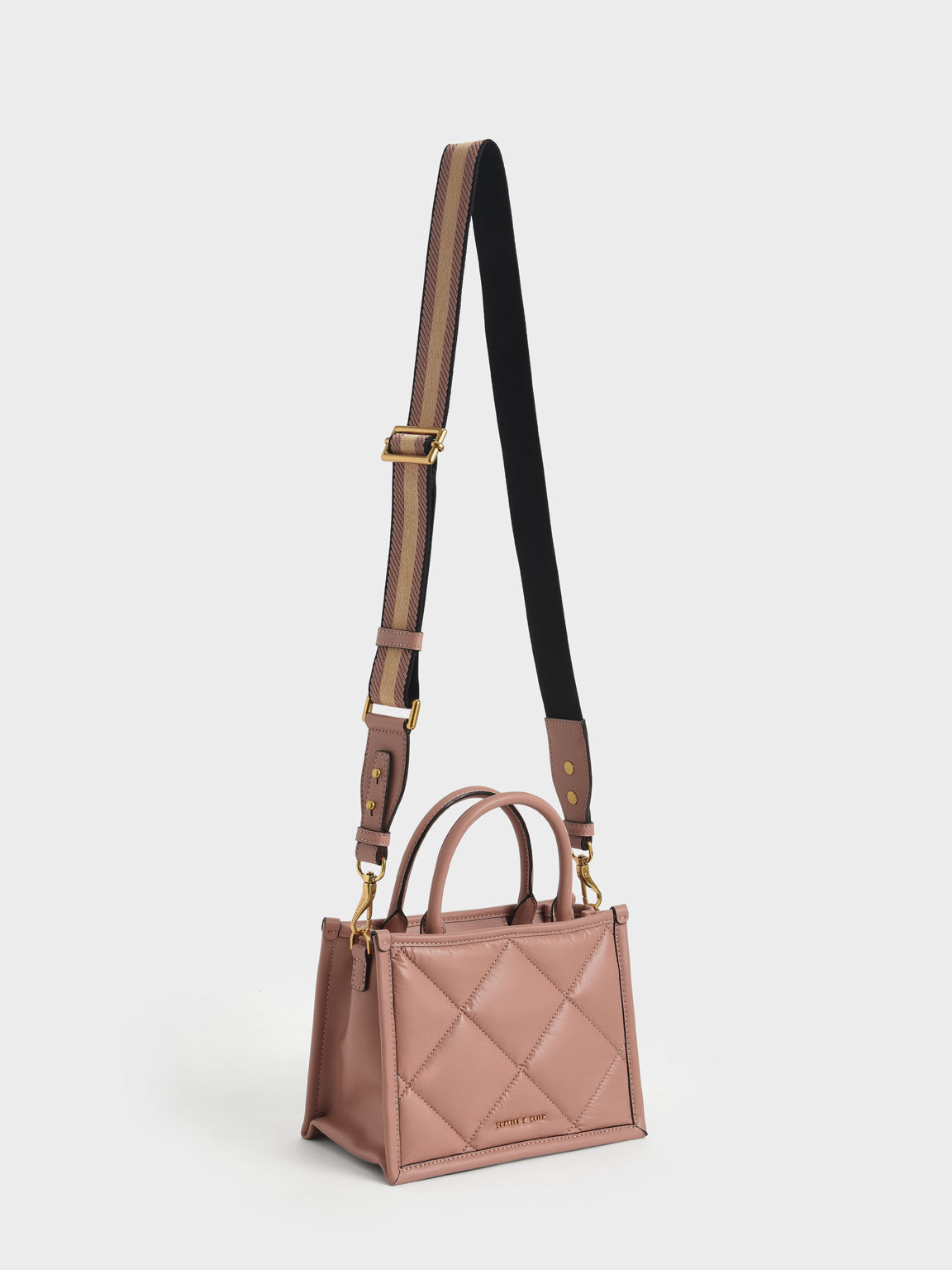 Celia Quilted Double Handle Tote Bag, Blush, hi-res