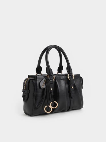 Britton Top Handle Tote Bag, Black, hi-res