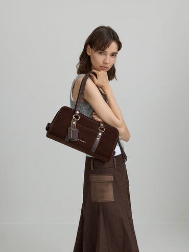 Tas Bahu Studded Tatiana, Espresso Brown, hi-res