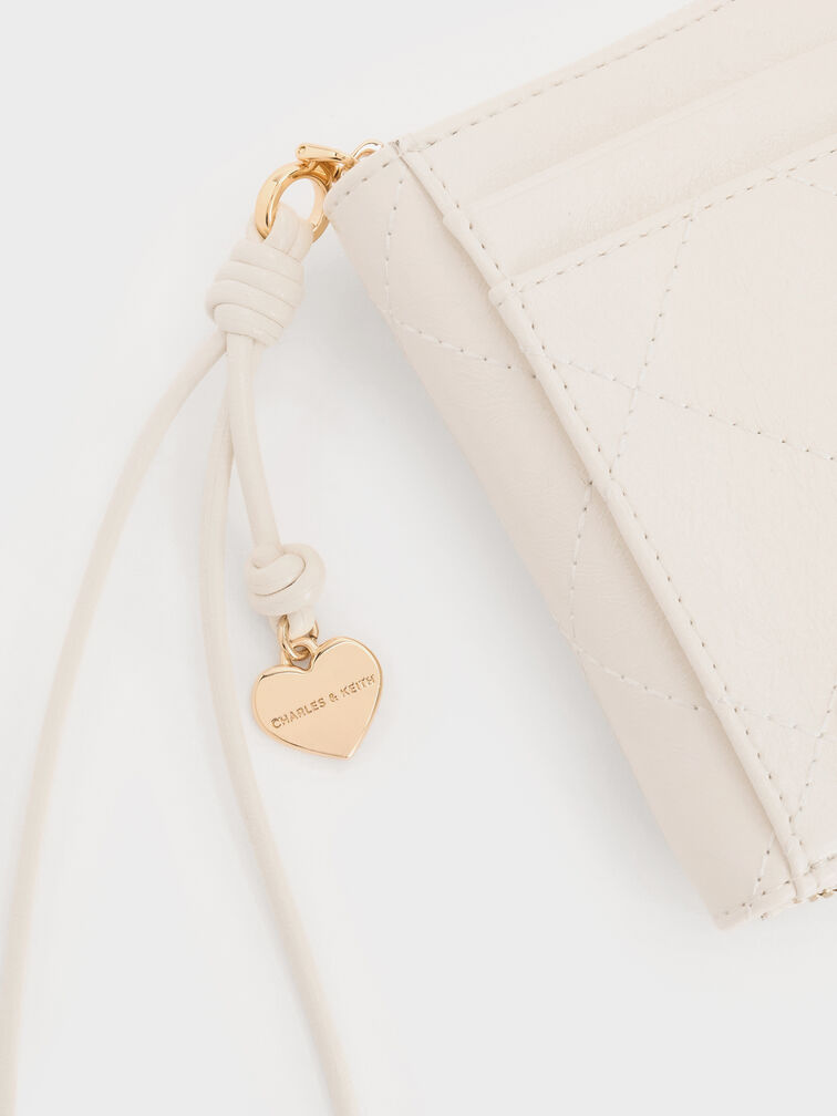 Apfra Quilted Wristlet, Cream, hi-res