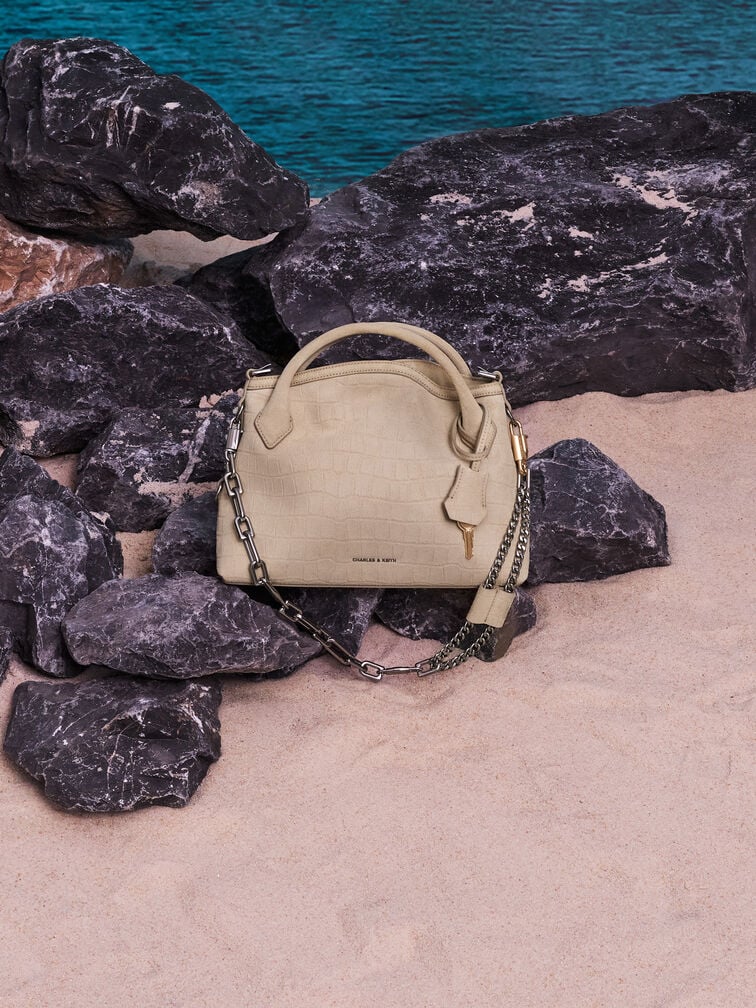Tas Tote Chain Delfina Mini, Dusted Oat, hi-res