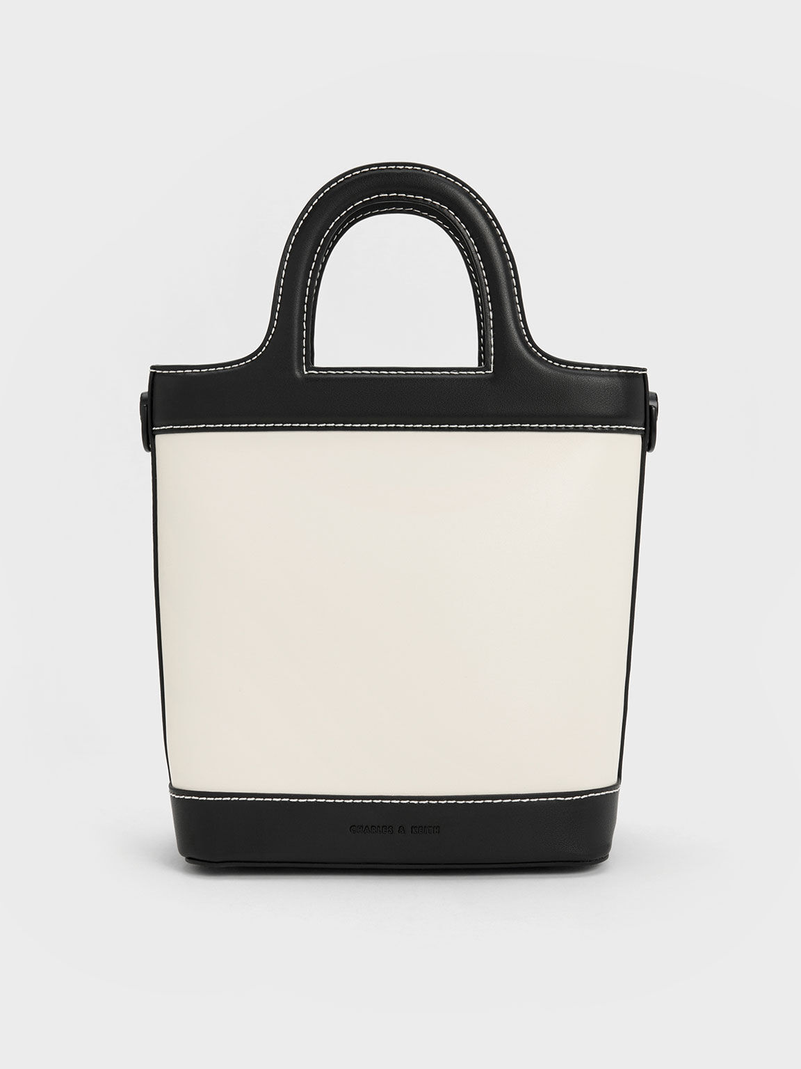 Top handle top bucket bag