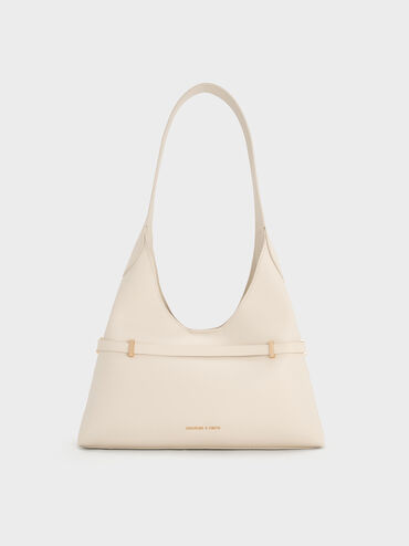 Arlet Metallic-Accent Belted Hobo Bag, Cream, hi-res