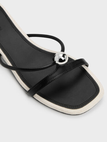 Sandal Heeled Metal-Ball Georgie, Black, hi-res