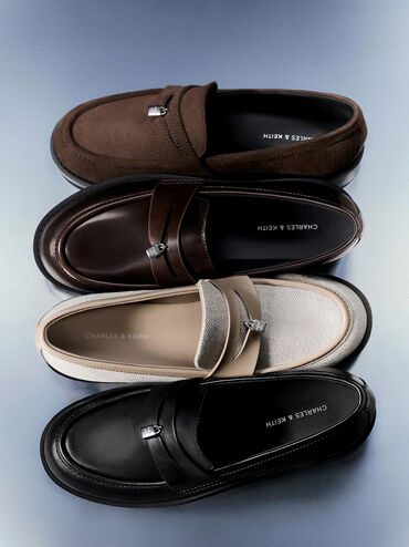 Griselda Two-Tone Loafers, Light Grey, hi-res