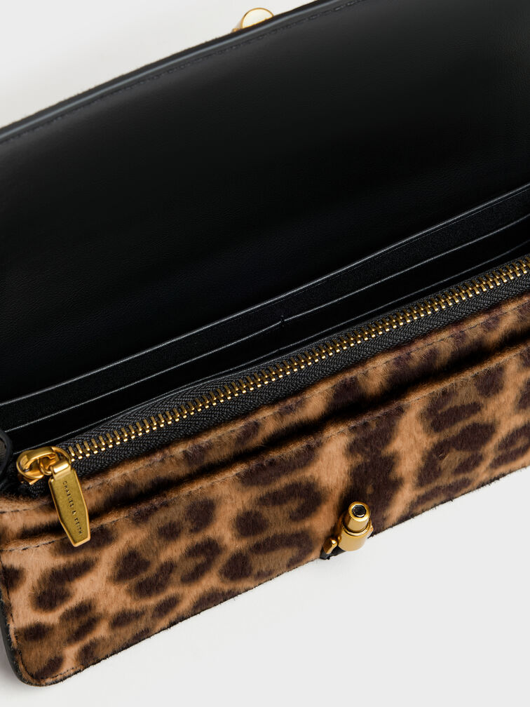 Dompet Chain Leopard-Print Cesia, Multi, hi-res