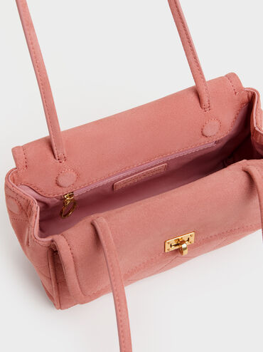 Apfra Quilted Tote Bag, Blush Pink, hi-res